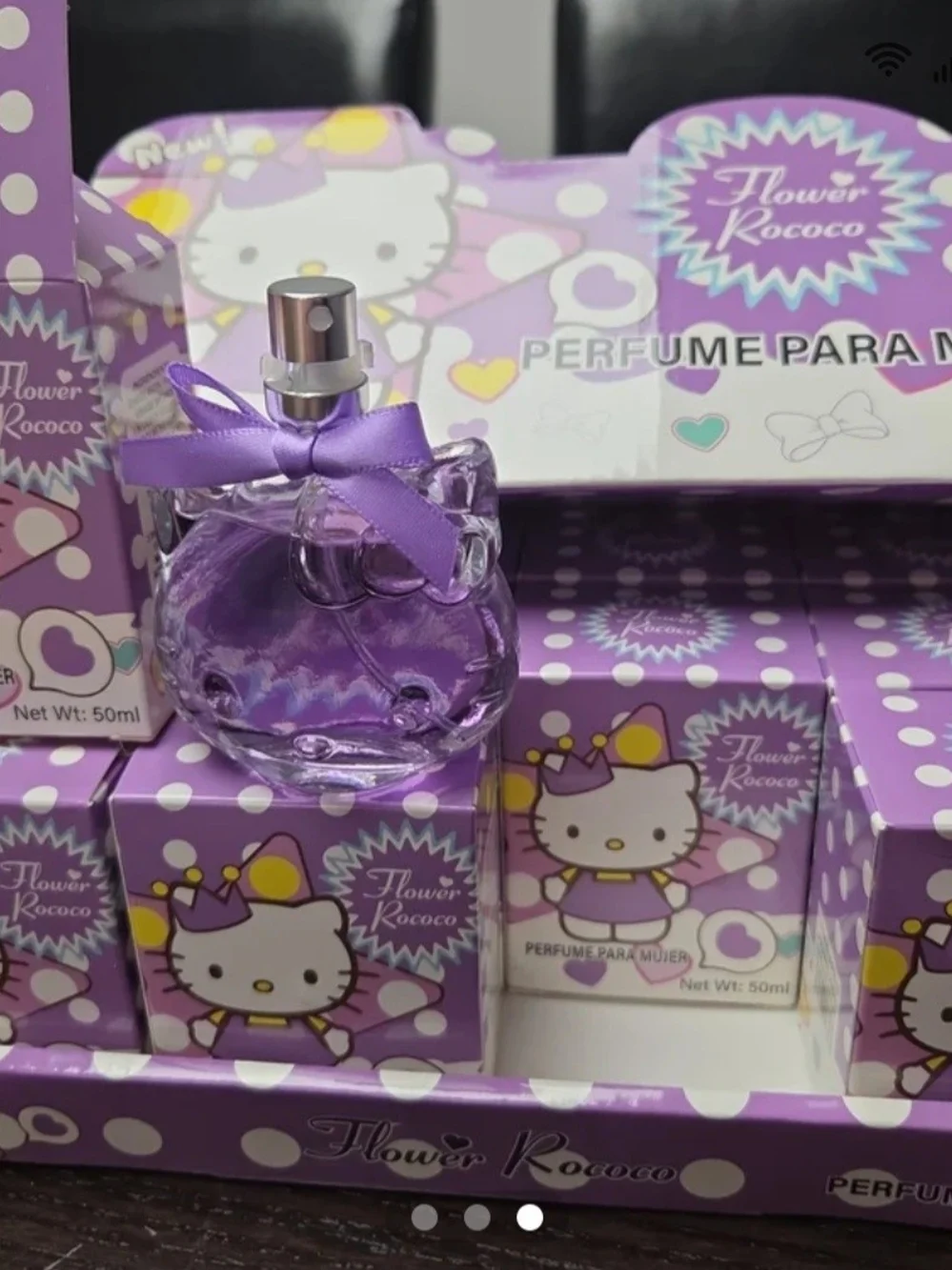 Hello Kitty Purple Floral Body Wash Bottle
